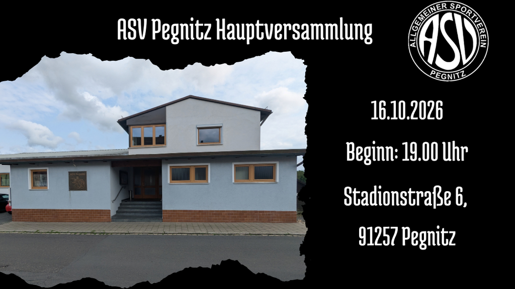 Einladungsbild zur Hauptversammlung 2026 des ASV Pegnitz